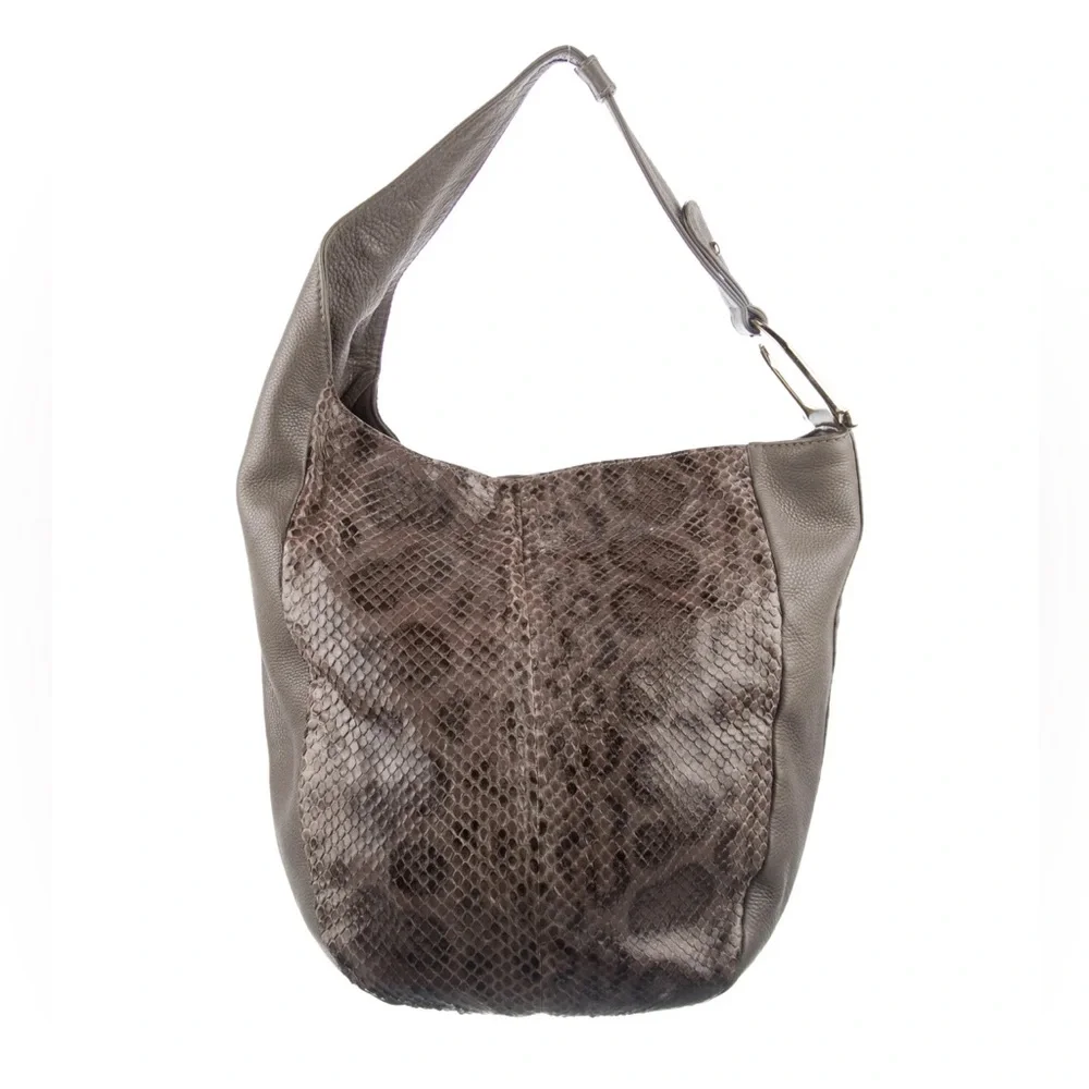 Authentic Gucci Python Greenwich Hobo Handbag (RARE) Grey Python - Picture 3 of 11